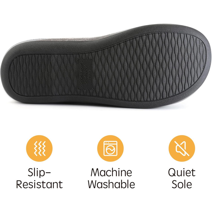 Чоловічі домашні тапочки RockDove з підкладкою з Sherpa та піною Memory Foam, 43.5 EU, темно-сірий