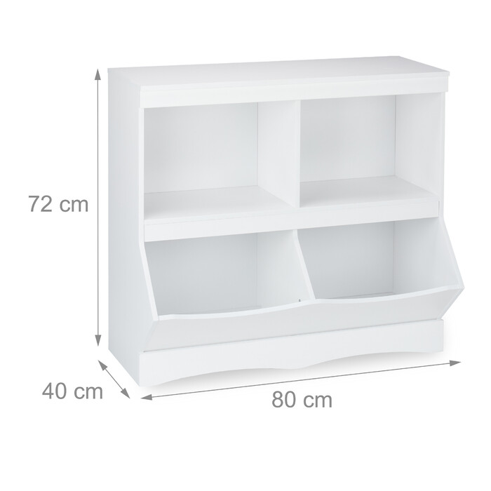 Relaxdays Kids' Shelving Unit, 4 Compartments