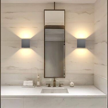 LED-стінні світильники Klighten 2 шт. 12W, регульований світловий промінь, тепле світло 3000K, IP65, для дому та саду, антрацит