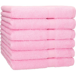 Betz 6-Piece Bath Towel Set, Shower Towel, Palermo Size 70x140 cm, 100% Cotton, Rosé Color