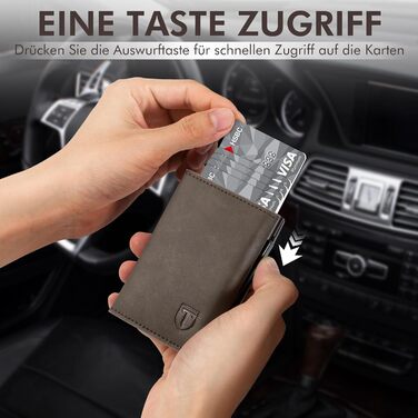 Чоловічий гаманець TENBST з відділенням для монет, Slim Wallet, картхолдер на 8-10 карт, RFID захист, преміум якість, портмоне, коричневий