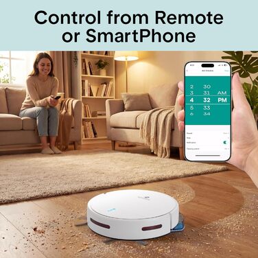 Робот-пилосос SereneLife з функцією миття підлоги, 3-в-1, з керуванням через додаток, для тварин та килимів, 700Pa