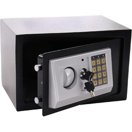 Сейф Panorama24 з електронним кодовим замком, 31x20x20 см, LED-дисплей, сталеві болти, чорний, з 4 батареями, меблевий/стінний сейф, домашній