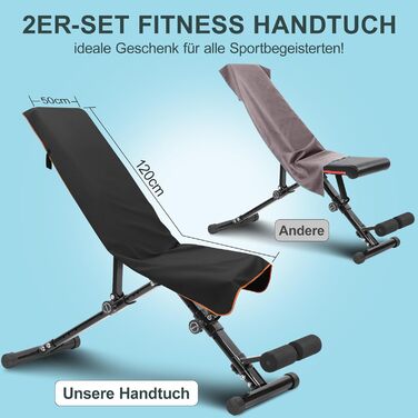 Набір спортивних рушників 2 шт. 120x50 см з кишенею на блискавці, мікрофібра, для фітнесу, тренувань, кемпінгу, подорожей (темно-сірий-жовтий)