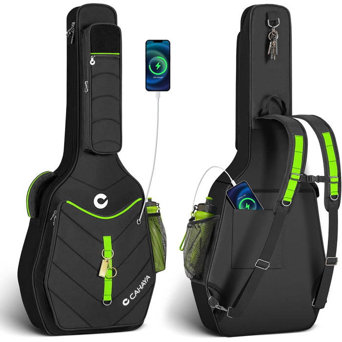 CAHAYA Softshell-чохол для акустичної гітари з підкладкою - 12 мм, Gigbag, рюкзак для гітари з кишенями, модний чохол для гітари 40/41/42 дюйми