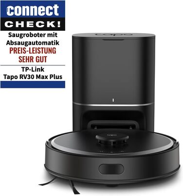 Робот-пилосос Tapo RV30 Max Plus з функцією миття та автоматичною станцією самостійного очищення, 5300Pa, LiDAR+IMU, голосове керування Alexa & Google Assistant, APP