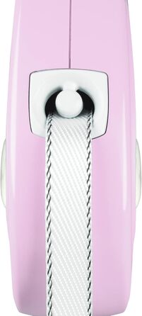 Льовішка Flexi Neon S, 5 м, чорний/неоновий-помаранчевий, світловідбиваюча поверхня, рулетка для собак до 15 кг (Рожевий, M)