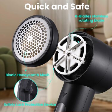 Електричний видалення ворсу Kssvzz: бездротовий зрізувач ворсу для одягу, 3 швидкості, LED-дисплей, USB-зарядка, 2 змінні леза