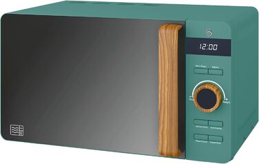 Мікрохвильова піч Swan Nordic SM22036LGREN 20 л з LED-дисплеєм, 6 режимів, зелена, 800 Вт