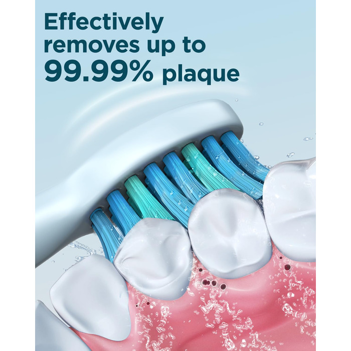 Електрична звукова зубна щітка для дорослих та дітей з 8 насадок, 5 режимів, 120 днів роботи від заряду, рожева/блакитна