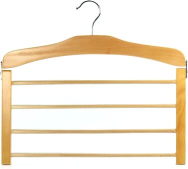 Дерев'яні вішалки для штанів Hangerworld, 3 шт., 38 см, натуральний колір, з 4 нековзкими планками