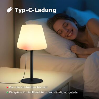 MALUX LED Акумуляторна Настільна Лампа, Бездротова, 8 Кольорів, IP44 Водонепроникна, для Дому, Саду, Готелю, Балкону, Кегль