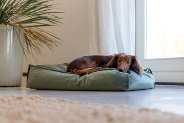 Подушка для собак Lotte Nalino, велюр, сіра, 70x55x15 см