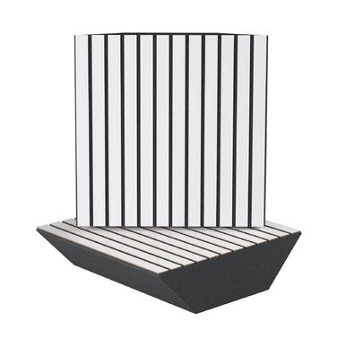 Набір акустичних кутових бас-пасток SLATO (4 шт), 50x50x10 см, білі — панелі для звукоізоляції, поглинання та дифузії звуку в студії звукозапису