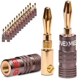 Бананові роз'єми NEXMEX 4 мм, 14 пар (28 шт) позолочені 24K для акустичних кабелів Hi-Fi