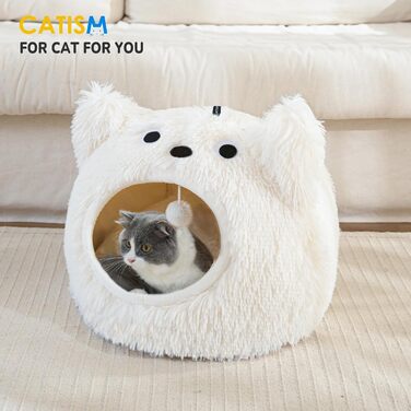 CATISM Cat Cave Cat Bed Washable Cat Sleeping Place for Cats Cute Monster Plush Pet Cat Head Pillow Cat House Cat Cushion Fluffy Kitten Puppy Snuggle Bed Pet Bed