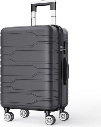 Набір валіз 3 шт., чорний: міцний, легкий, з TSA замком та обертовими колесами 360°