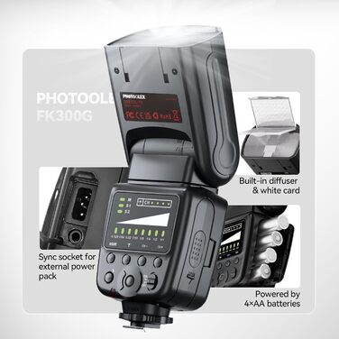 Фотоспалаху Blitz GN60 TTL для Canon DSLR, 1/20000s HSS, 2.4G Wireless, Швидке перероблення, FK300G-DE