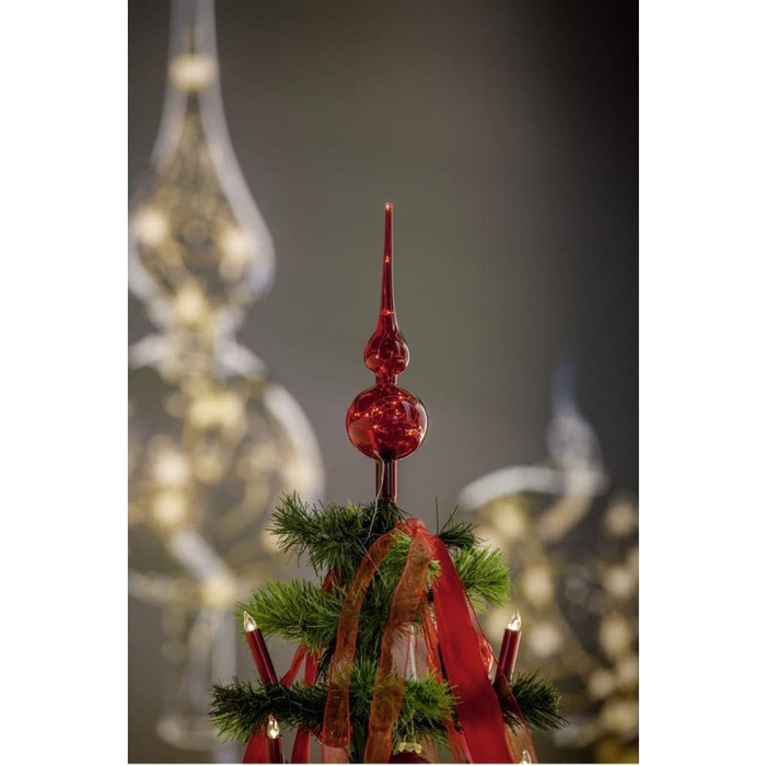 Lumix® Tree Topper Rotating LED Glass Christmas Tree Top 29cm Hand-Blown with String Lights Christmas Tree Ornament Decoration 1 Piece MADE IN GERMANY 76032