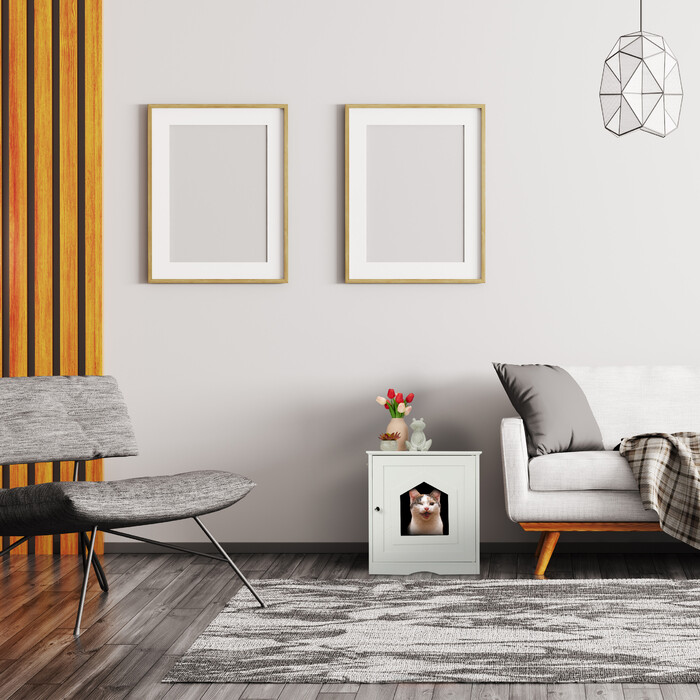 Relaxdays Cat Cabinet White
