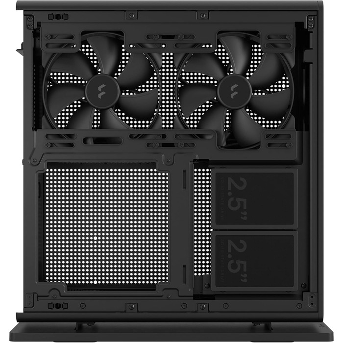 Корпус Fractal Design Ridge Black Mini-ITX для ігрового ПК з PCIe 4.0, 2 вентилятори 140мм PWM, USB Type-C