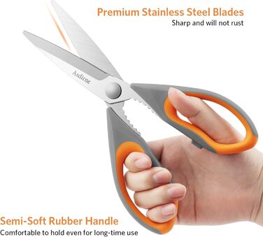 Набір кухонних ножиць 5шт. з нержавіючої сталі, мультифункціональний, помаранчевий/сірий