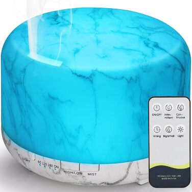 Аромадифузор Hianjoo 450мл з таймером, ультразвуковий, 7 кольорів LED, з пультом ДУ для спа/офісу/йоги - (дизайн 