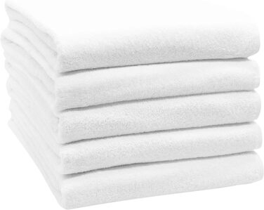 ZOLLNER 5-Piece Bath Towel Set, Bath Towels, 100x150 cm, Cotton, White 100 x 150 cm
