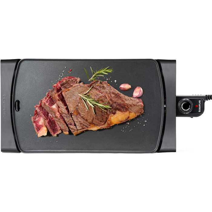 Електрогриль Taurus Steakmax 2200W з антипригарним покриттям, 49 x 27 см, з піддоном для жиру, чорний | 2200W