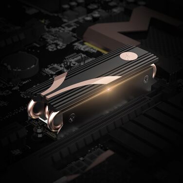 Радіатор для SSD Sabrent M.2 NVMe з алюмінію, з термопадом, HeatPipe, сумісний з PS5, для ПК, DIY, чорний