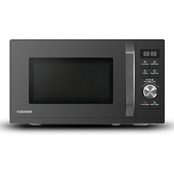 Мікрохвильова піч Toshiba MW3-AG20PE(BK) з грилем 20л 3-в-1, чорна. 5 рівнів потужності, 8 автоматичних програм, легке очищення.