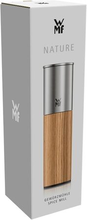 Млин для солі та перцю WMF Nature Pro з керамічним механізмом, регульованим помелом, нержавіюча сталь та дерево