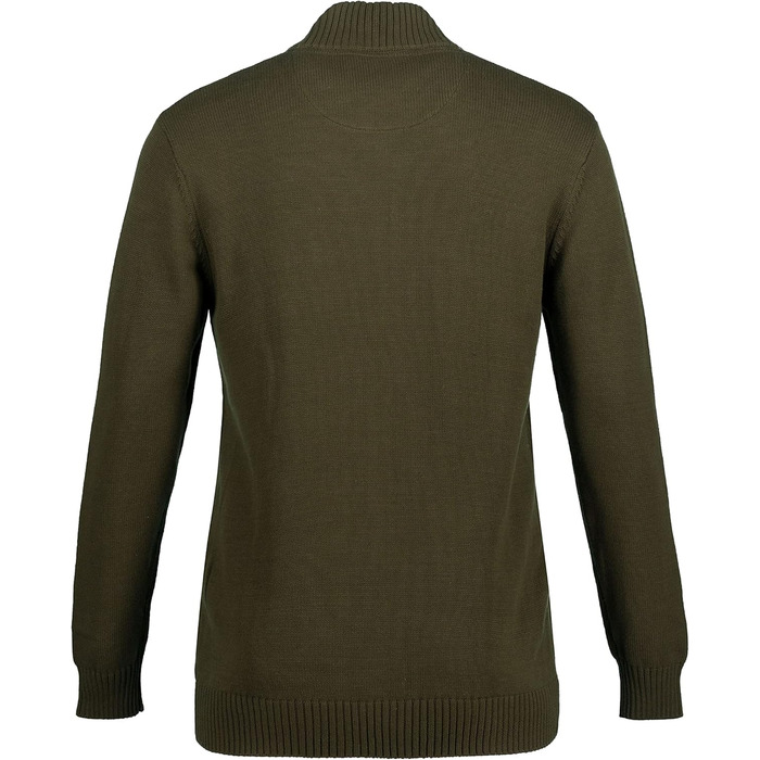 Чоловічий кардиган JP 1880 великих розмірів (L-8XL) з високим коміром та блискавкою, 717032 (XXL, Хвойний зелений)