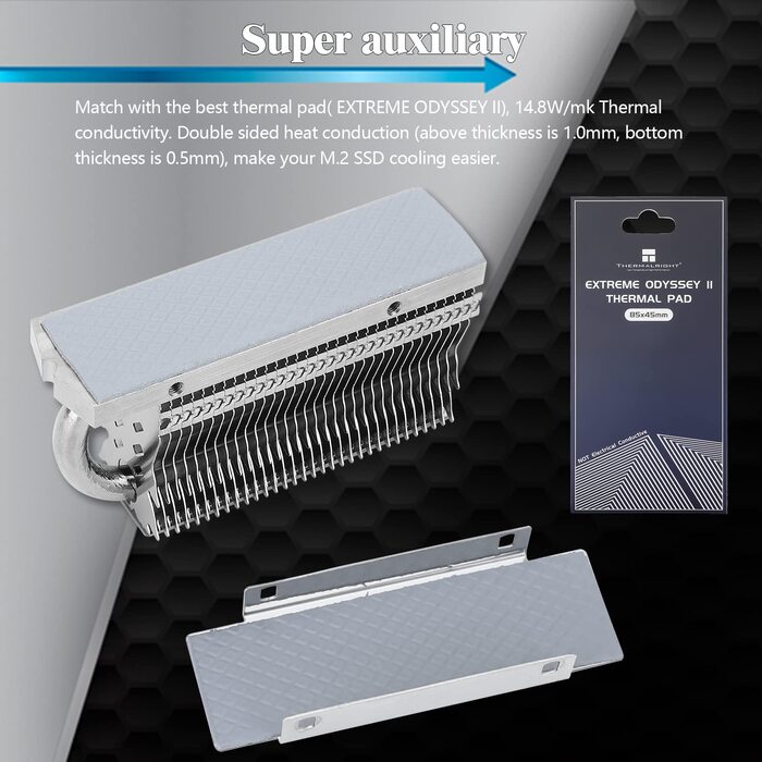 Радіатор охолодження SSD Thermalright HR-09 для M.2 NVMe SSD - двосторонній з термопадом