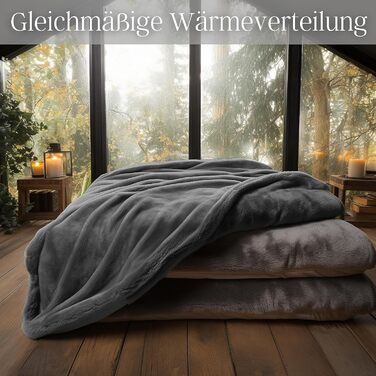 Електрична ковдра Steinborg з підігрівом, 180x130 см, 9 температурних режимів, таймер, пульт ДУ, прання 30°C