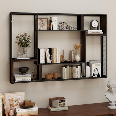 Стильне металеве виноградне реіал на стіну з LED-підсвічуванням, 3 яруси, чорний, 120x80 см