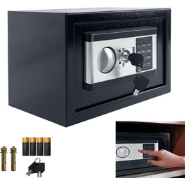 Сейф YRHome 12L Mini Tresor для дому з цифровим замком, батарейним відсіком та 2 ключами, з сигналізацією. Сталевий сейф для дому.