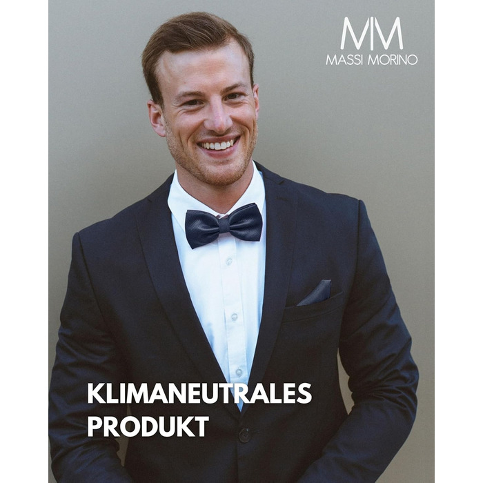 Массі Моріно: Комплект краватка-метелик та кишеньковий хустинка для чоловіків - Весільний костюмний аксесуар, регульована метелик, темно-синій