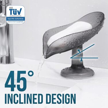 Набір мильниць з піддоном TAILI, 2 шт., сірий колір, витримують до 5 кг, без свердління, для ванної кімнати та кухні