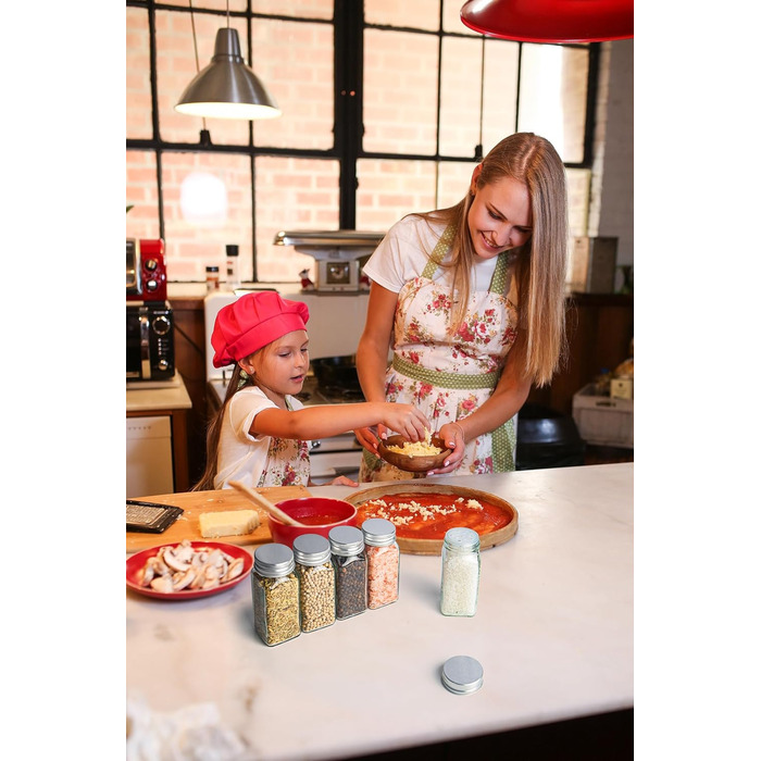 Набір банок для спецій ZEBEN® кутовий [25 шт 120мл] - 25 банок для спецій, мірний дозатор, етикетки, маркер, силіконовий воронка, щітка для чищення