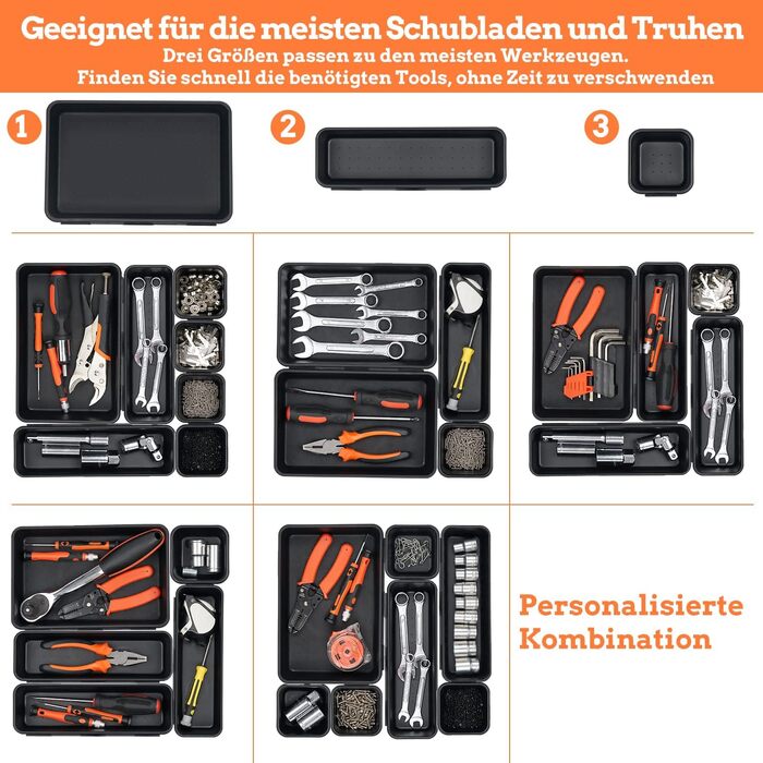 45-Piece Tool Case Empty Organizer Sortierbox, Tool Storage Drawer Organization System Tool Box Organizer, Storage Box Sort Boxes for Small Parts, Screws, Gadgets, Workshop.