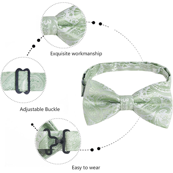 Набір краватка-метелик, нагрудна хустинка та запонки Alizeal Paisley, колір: кобальтово-синій