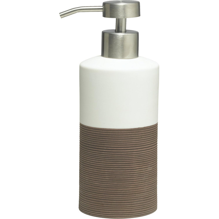 Дозатор для мила Sealskin Doppio, з натурального порцеляни, без свердління, для ванної кімнати та кухні, ручне розпису (Колір: Коричневий, Одинарний)