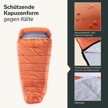 Спальний мішок Skandika Vegas XXL: теплий, для дорослих, 3 сезони, до -12°C, 220x110 см, ковдра-мішок