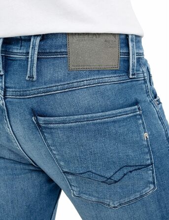 Джинси чоловічі Replay Anbass Slim-Fit з еластичним комфортом 33W/32L, середній синій колір 009