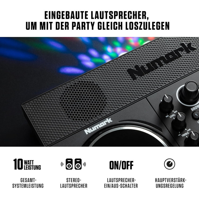 DJ контролер Numark Party Mix Live з колонками, світловим шоу, 2 деками та мікшером (Serato DJ Lite)