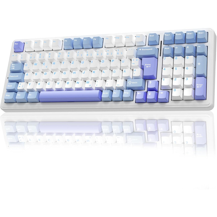 Механічна ігрова клавіатура AULA F99 з підсвічуванням RGB, PBT-клавіші, 8000mAh, 95% розмір, Bluetooth 5.0/2.4G/USB-C, Hot-Swap, Gasket Structure