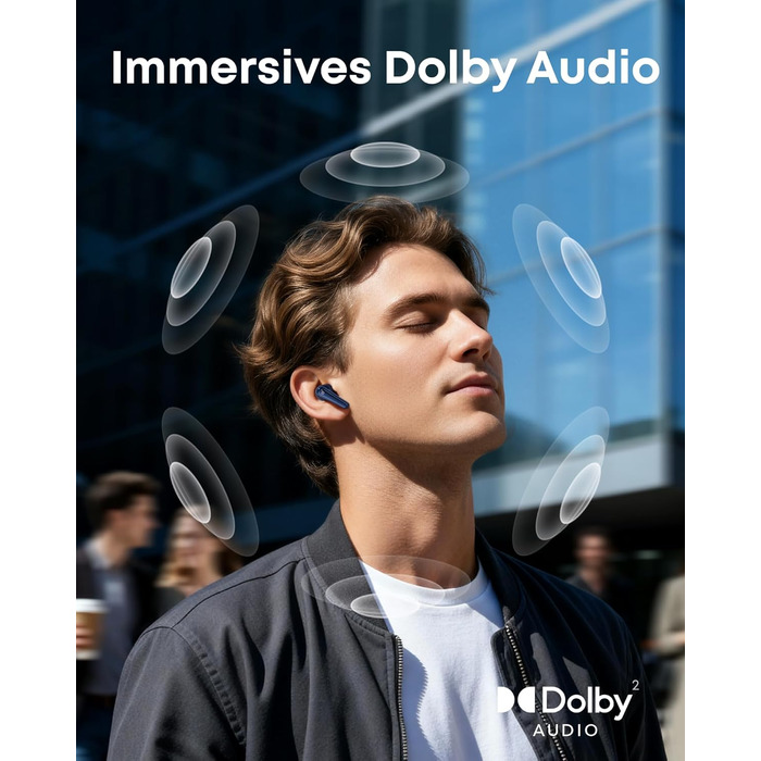 Soundcore Liberty 5: Бездротові навушники Anker з активним шумозаглушенням, Dolby Audio, швидкою зарядкою та 6 мікрофонами (Ozean-Blau)