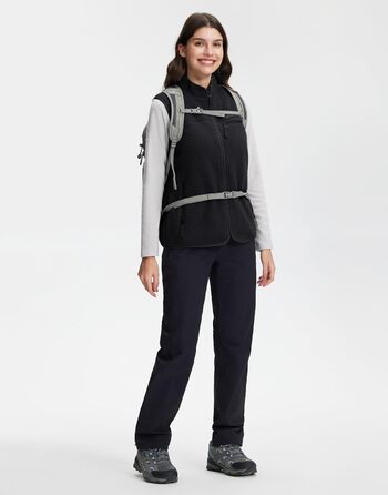 Флісова жилетка Pioneer Camp для жінок – тепла флісова жилетка з коміром та блискавкою для осені, походів, кемпінгу (Чорний, M)