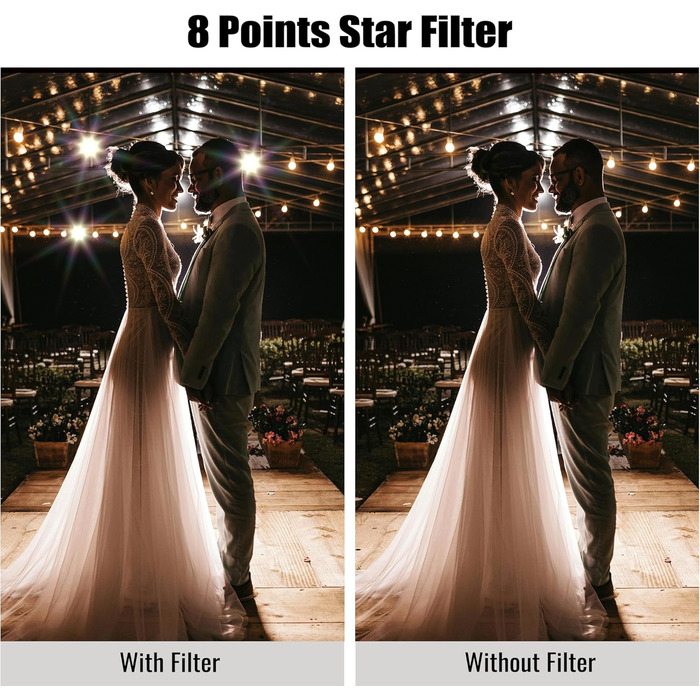 Набір зіркових фільтрів Walking Way 67mm (3 шт.) для камери: 4, 6, 8 променів + чохол